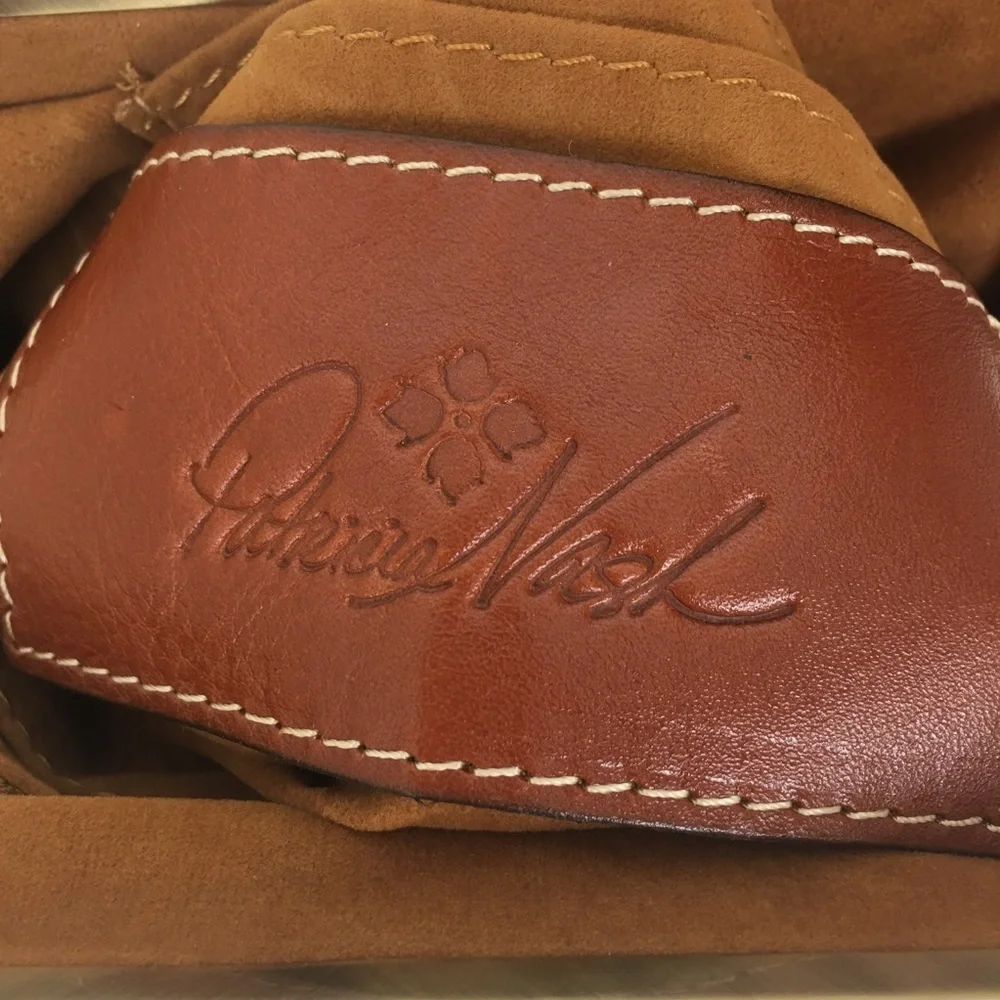 Patricia Nash Savena Kisslock Leather Wristlet Wallet Clutch Brown